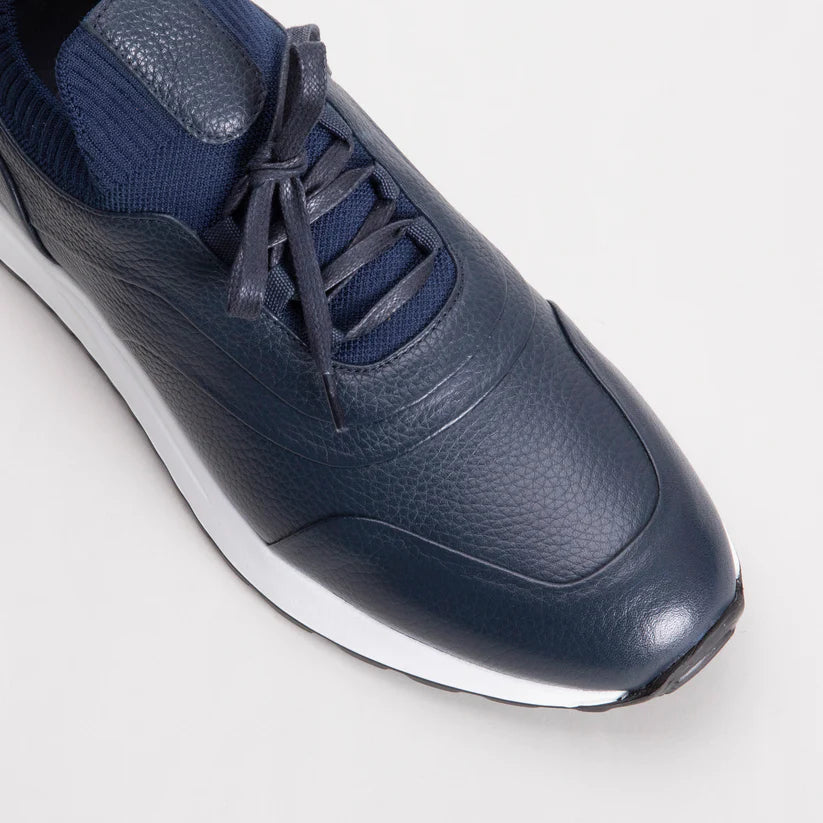 Trust Shoes D546T Erkek Sneaker Spor Ayakkabı, Hakiki Deri & Knit Üst, EVA Taban Günlük Kullanım