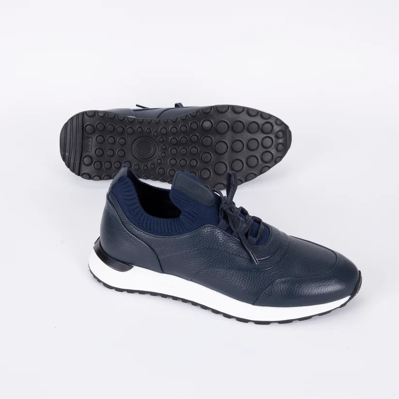Trust Shoes D546T Erkek Sneaker Spor Ayakkabı, Hakiki Deri & Knit Üst, EVA Taban Günlük Kullanım