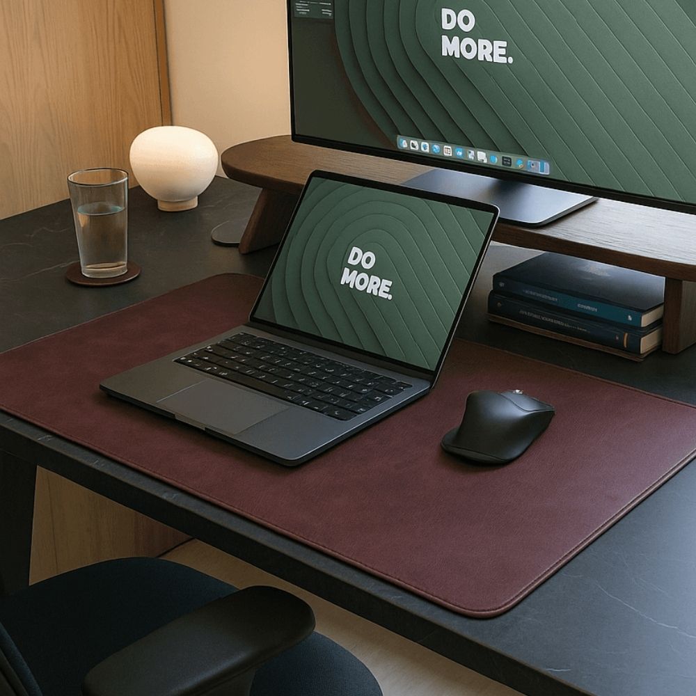 Hakiki Deri, El Yapımı Masa Matı, 91*48cm TN6 Mor