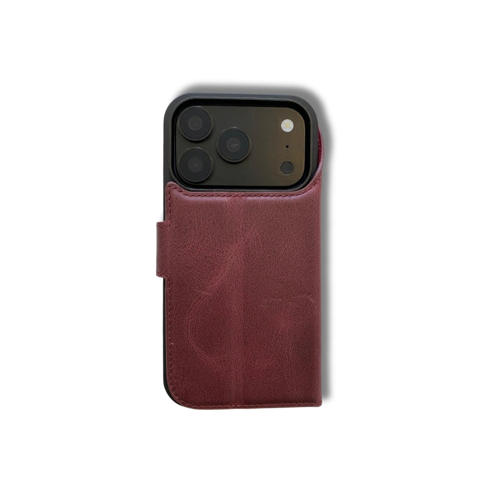 Apple iPhone 18 Pro Max Uyumlu Manyetik Hakiki Deri Cüzdan Kılıf ,Cüzdan Taşımaya Son, Kredi Kart Yuvalı, RFID Güvenlik