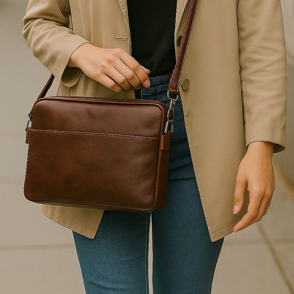 Leeds 16 inç MacBook Ve Pc Uyumlu, Hakiki Deri, El Yapımı Kılıf, Antik Kahve