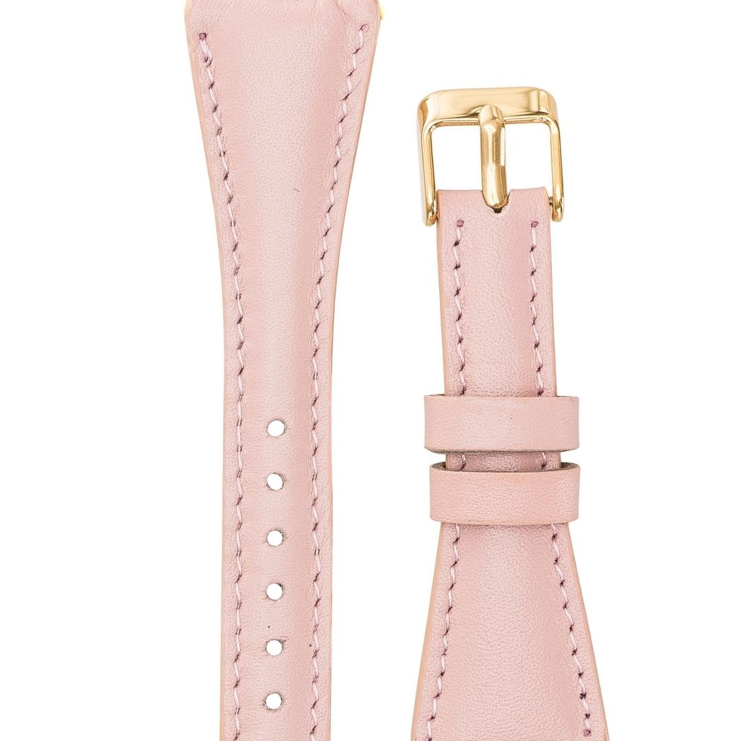 Hakiki Deri, El Yapımı, Saat Kordonu, 20 mm Ölçü, Pudra Pembe