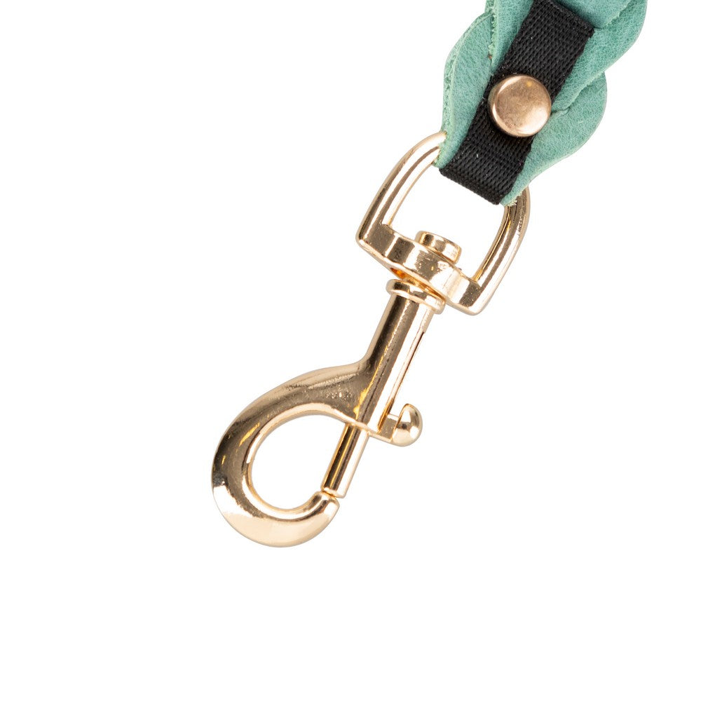 Hakiki Deri, El Yapımı Köpek Gezdirme Kayışı,215cm Uzunluk,Çelik Gemici Kancalı,Ergonomik El Tutma Sapı,Yeşil