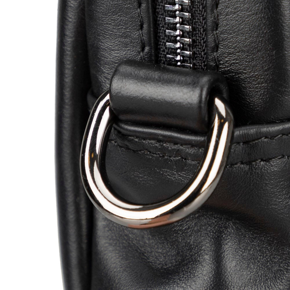 Siyah Rustik Deriden Çanta, Bagaj Etiketi ve Anahtarlık Paketi