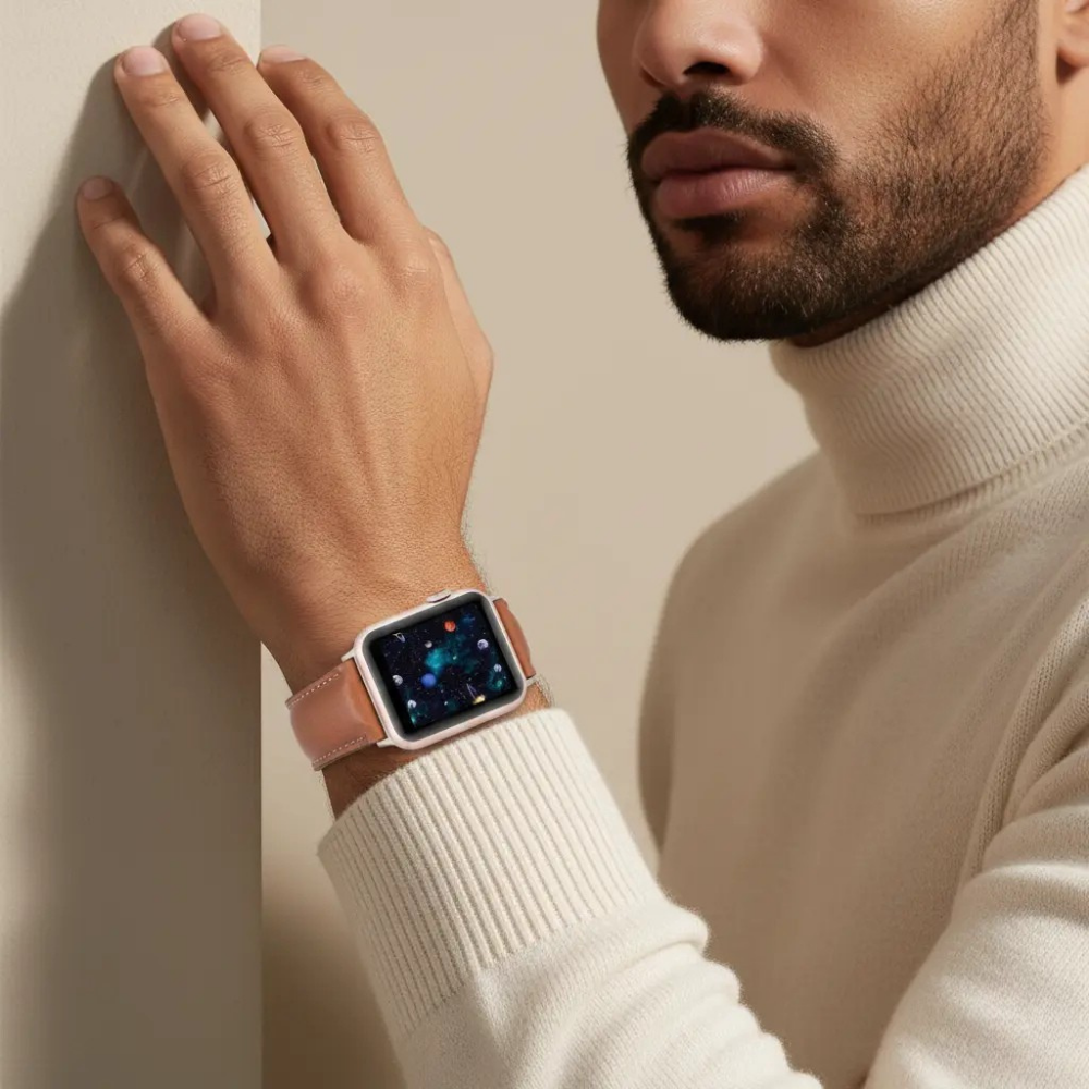 Apple Watch uyumlu, Hakiki Deri, El Yapımı Kordon, RST2EF Taba