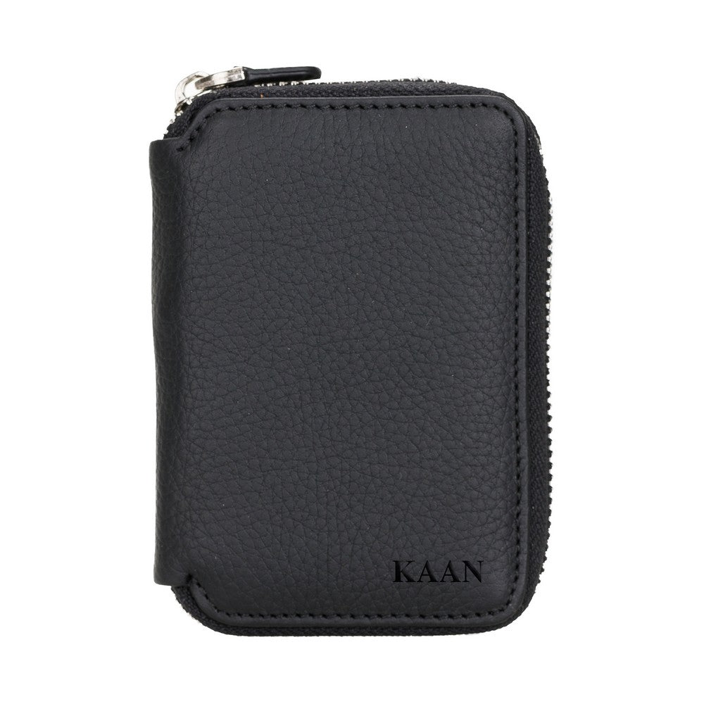 Elvis Hakiki Deri, El Yapımı Cüzdan, 14 Kart bölmesi, Dokulu Siyah