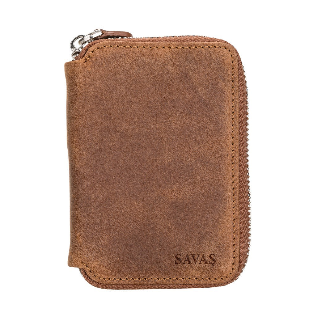 Elvis Hakiki Deri, El Yapımı Cüzdan, 14 Kart bölmesi, Antik Kahverengi