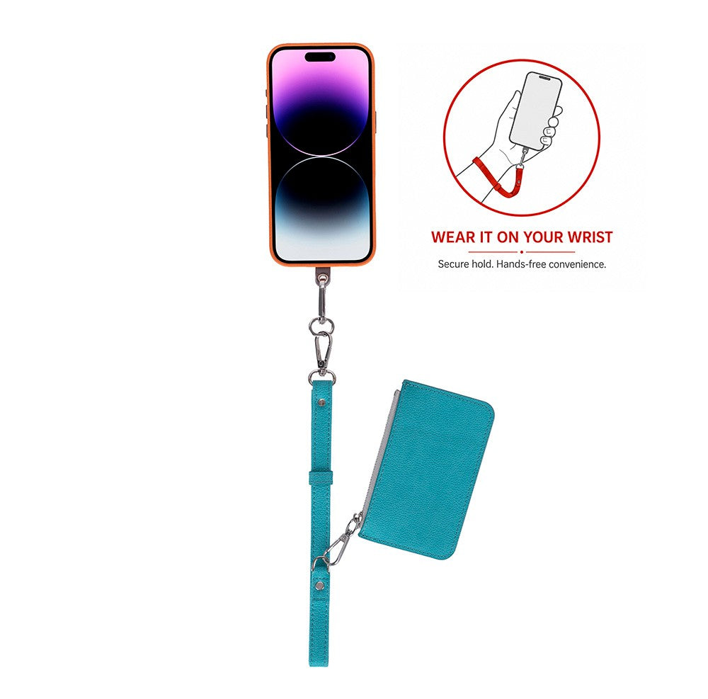 FlexGo İkisi Birarada Eller Serbest Telefon Askısı Ve Cüzdan Seti- Tüm Telefon Modelleri İle Uyumlu Vegan Deri