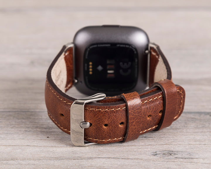 Fitbit Versa, Lite, Sense Serileri İle uyumlu, Deri Saat Kordonu, Gölgeli Taba