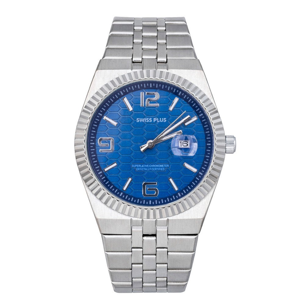 Erkek Kol Saati - Signature Collection - Model-1 ST3442AGS Blue/Silver
