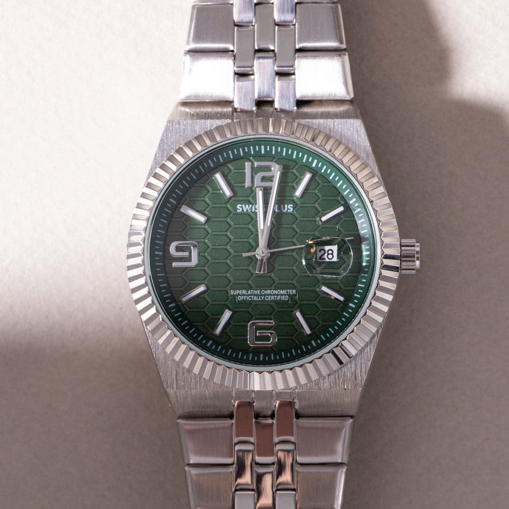 Erkek Kol Saati - Signature Collection - Model-2 ST3442AGS Green/Silver