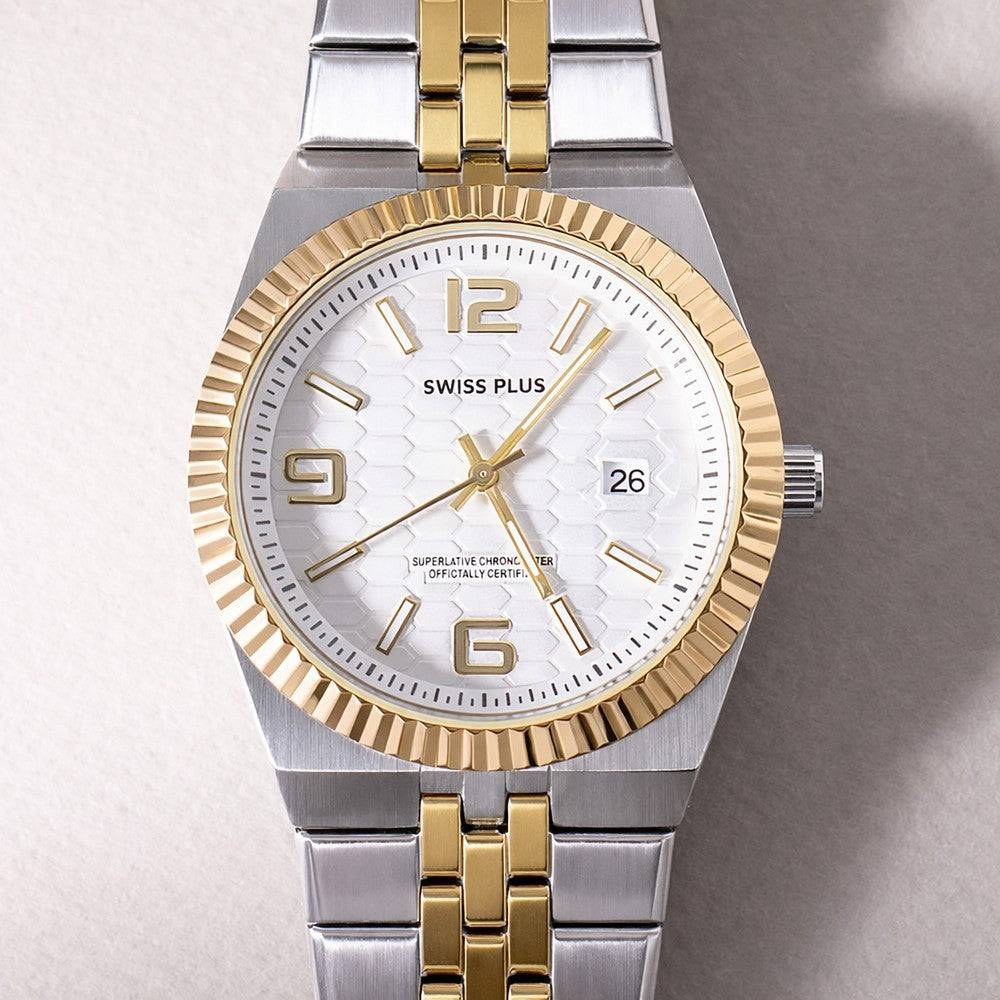 Erkek Kol Saati - Signature Collection - Model-10 ST3442AGS White/Gold