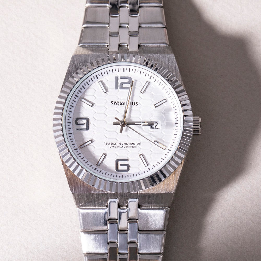 Erkek Kol Saati - Signature Collection - Model-4 ST3442AGS White/Silver