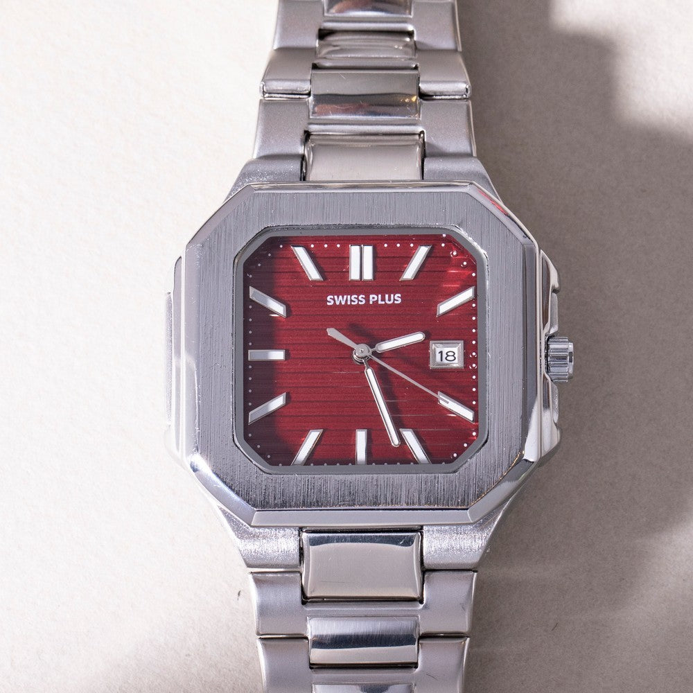 Erkek Kol Saati - Signature Collection - Model-9 RS23146 Bordeaux/Silver