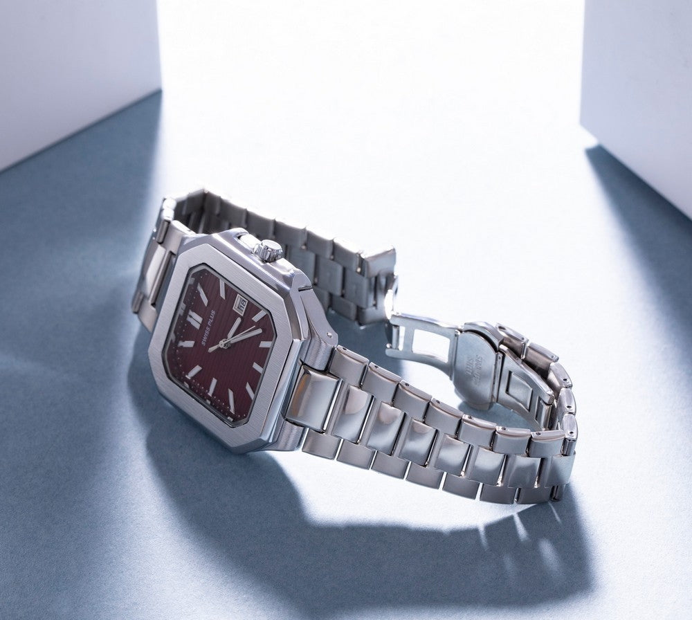 Erkek Kol Saati - Signature Collection - Model-9 RS23146 Bordeaux/Silver