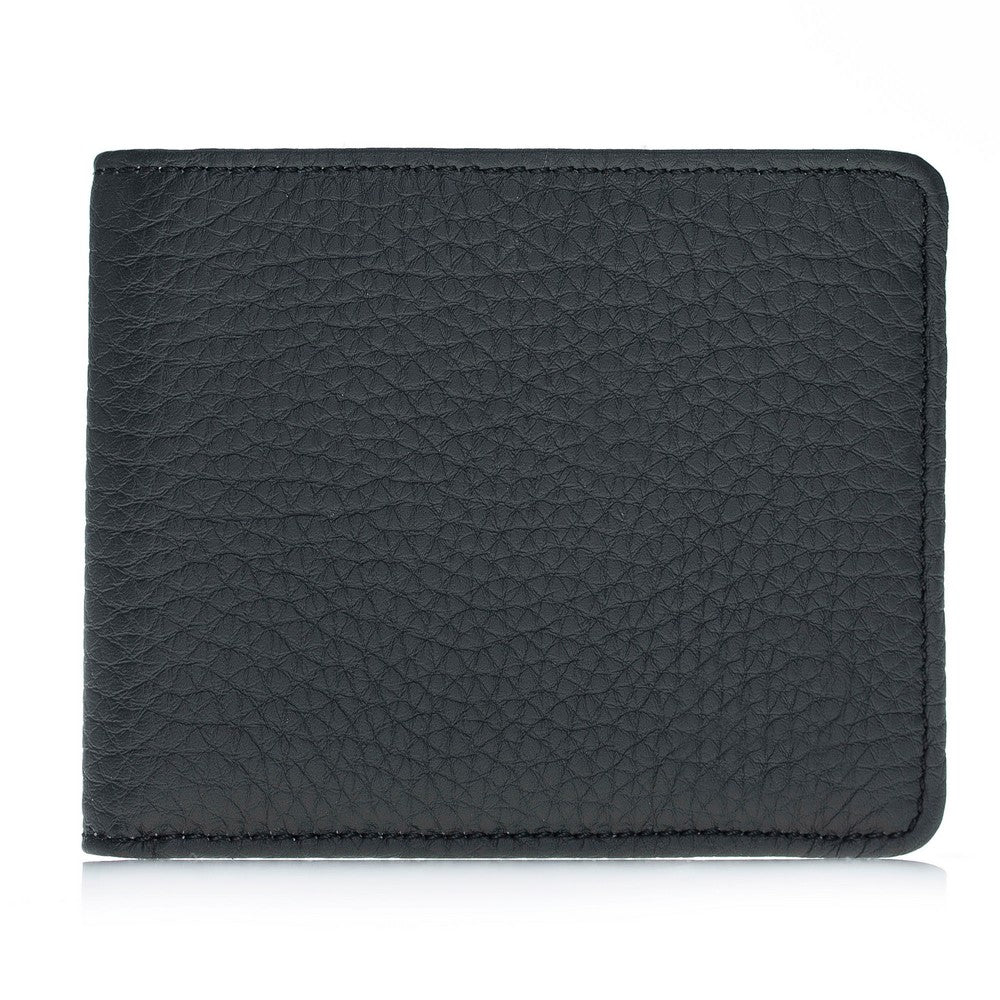 Pier Hakiki Deri, El Yapımı Erkek Cüzdan, 8 Kart Bölmesi, Dokulu Siyah