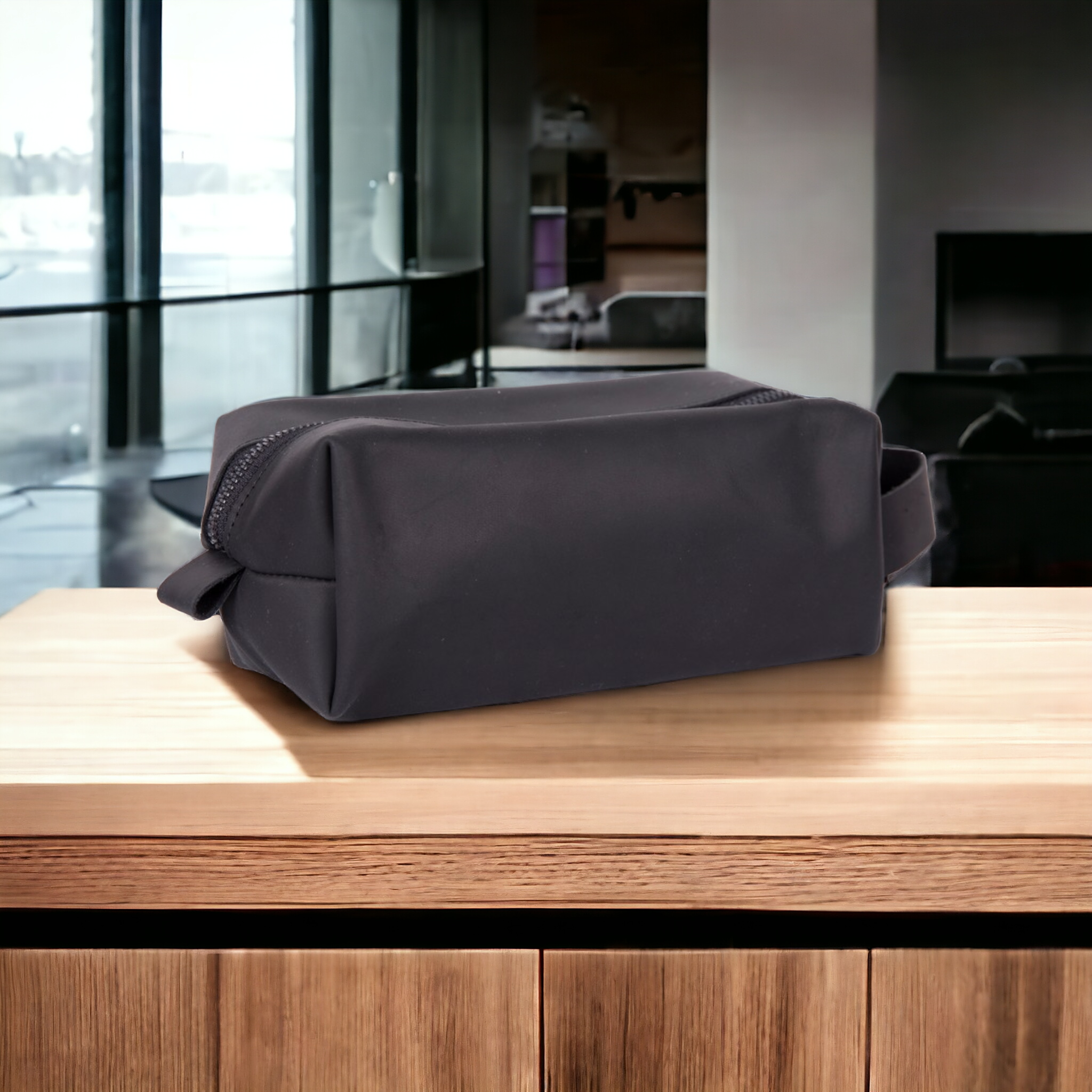 Eve Dopp Kit, Hakiki Deri, El Yapımı, Kişisel Bakım Çantası, L Ölçü, G1 Siyah