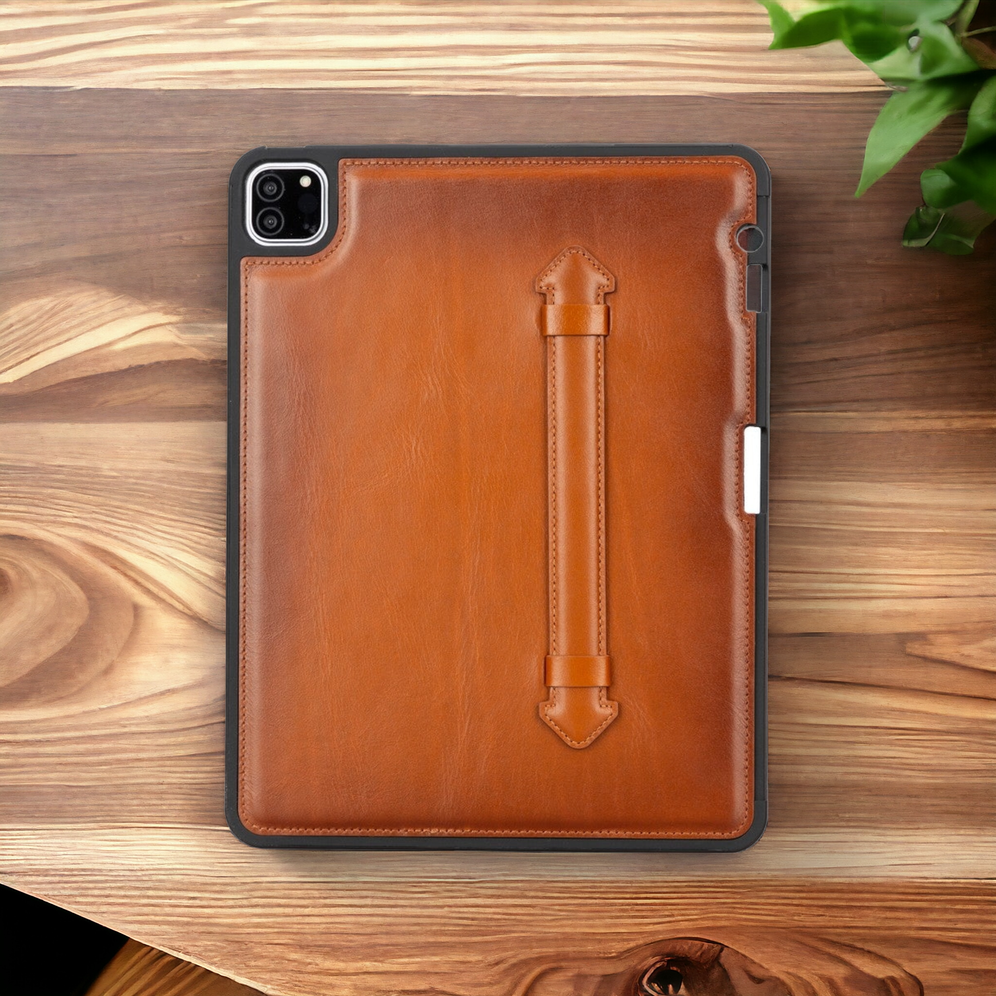 Apple iPad Pro 4.nesil uyumlu, 11 inç Hakiki Deri, El Yapımı Kılıf, Gölgeli Taba