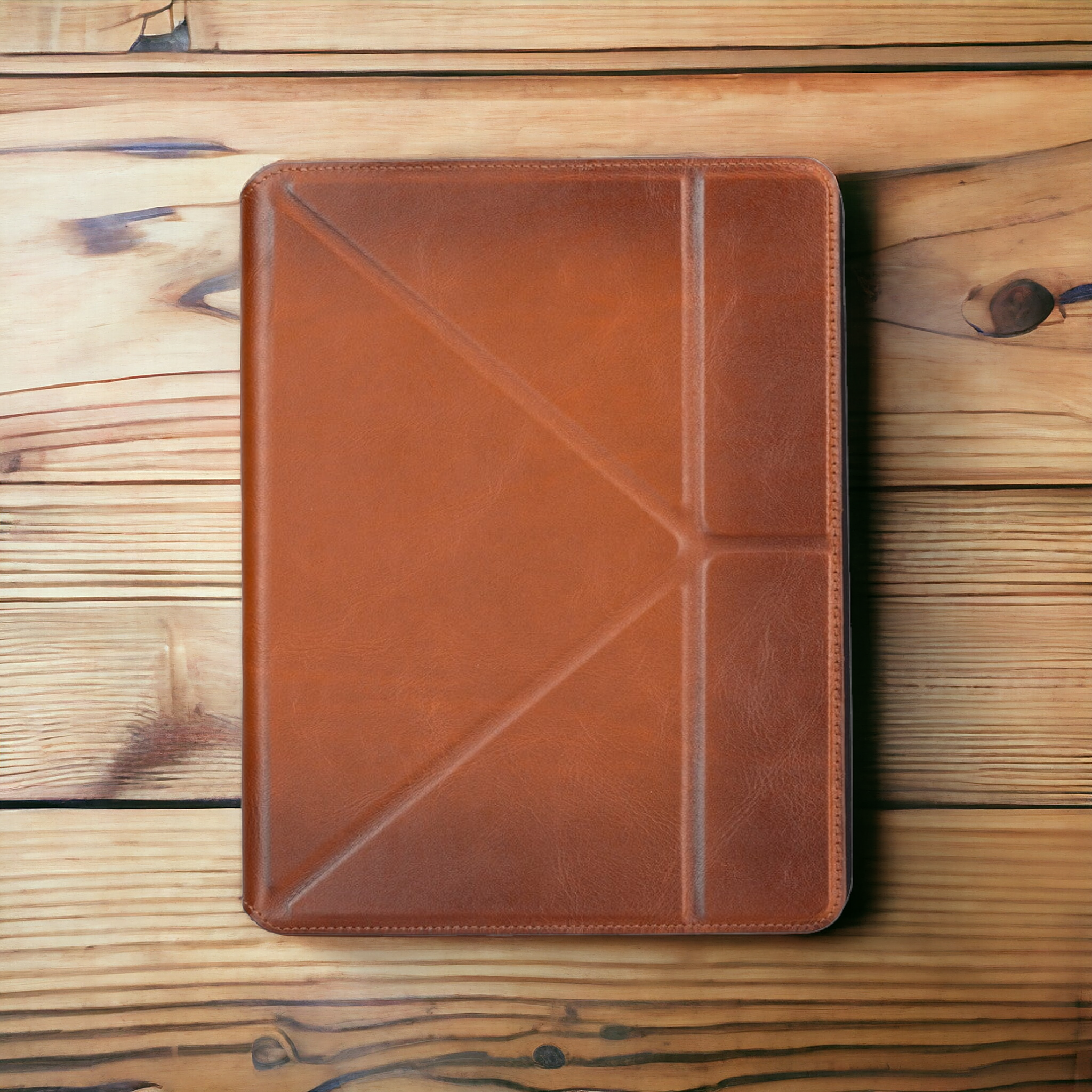 Apple iPad 10.nesil uyumlu, 10.9 inç Hakiki Deri, El Yapımı Kılıf, Rustik Taba