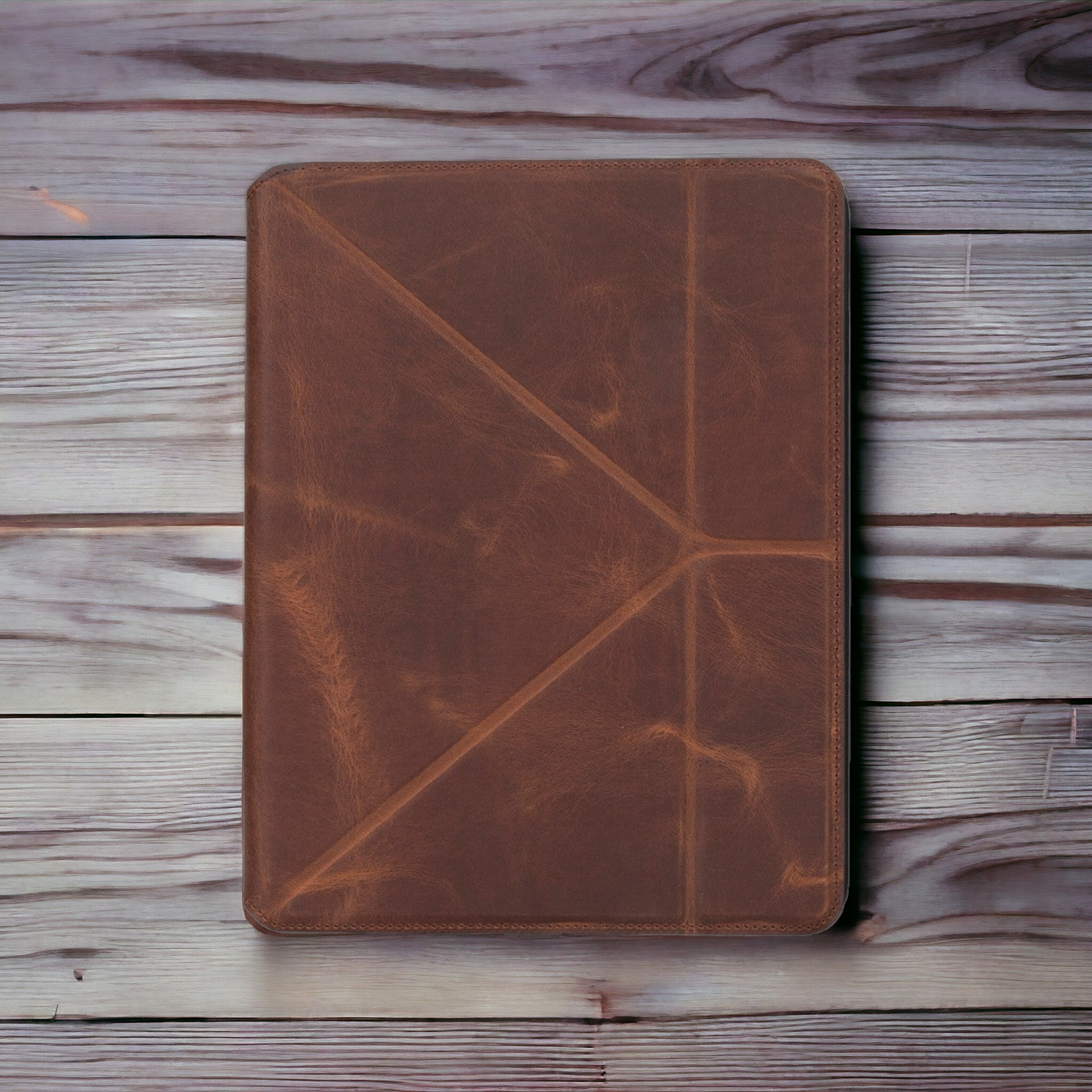 Apple iPad 10.nesil uyumlu, 10.9 inç Hakiki Deri, El Yapımı Kılıf, Antik Kahve