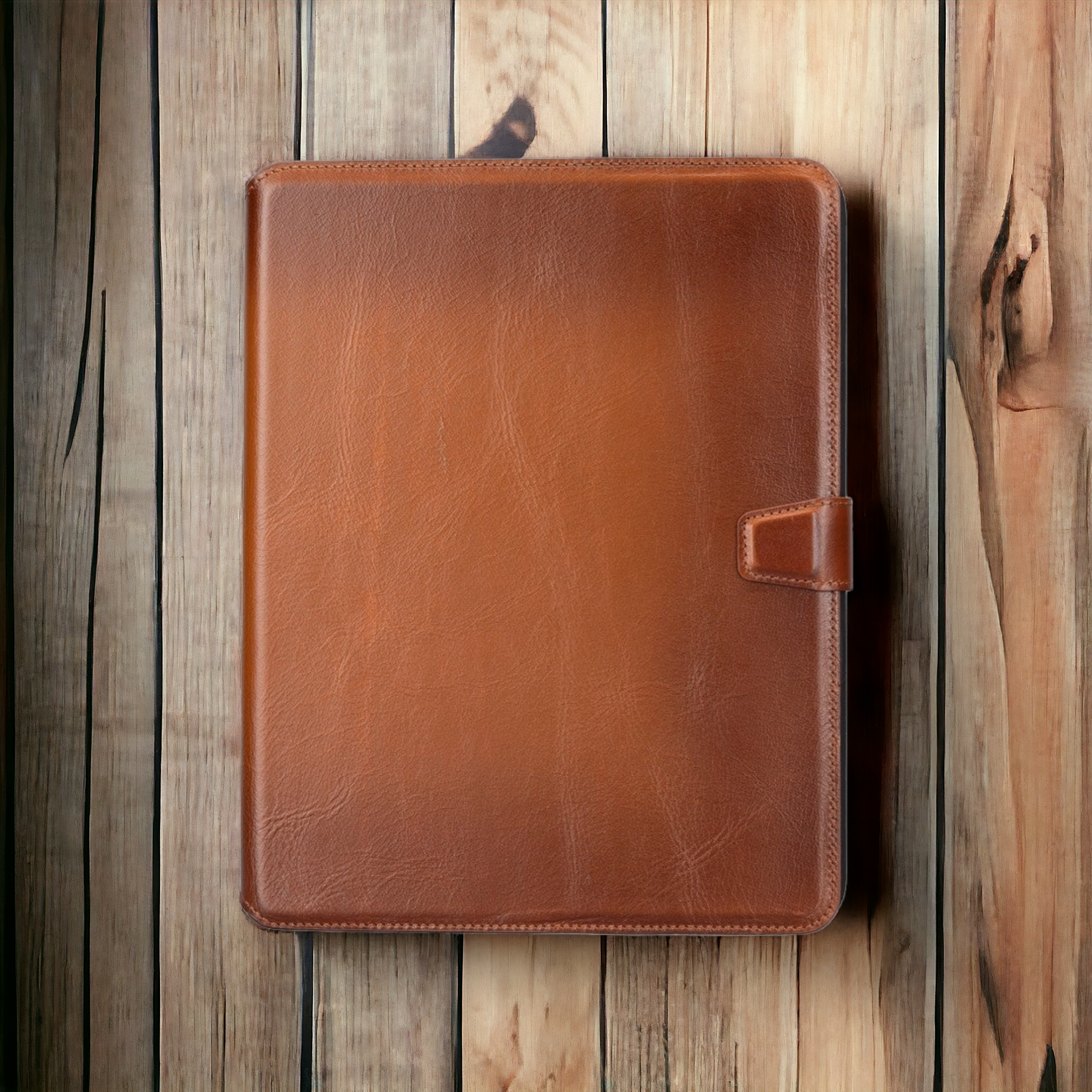 Apple iPad Pro 3.nesil uyumlu, 11 inç Hakiki Deri, El Yapımı Kılıf, Gölgeli Taba