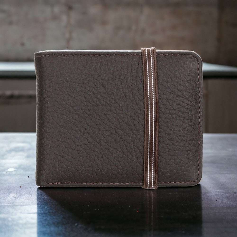 Yosef Hakiki Deri, El Yapımı Cüzdan, 8 Adet Kart Bölmesi, Dokulu Kahve