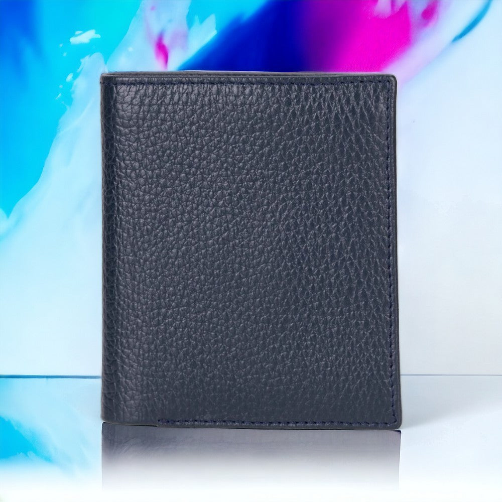 Purahide Hakiki Deri, El Yapımı Cüzdan, 7 Adet Kart Bölmesi, Dokulu Siyah