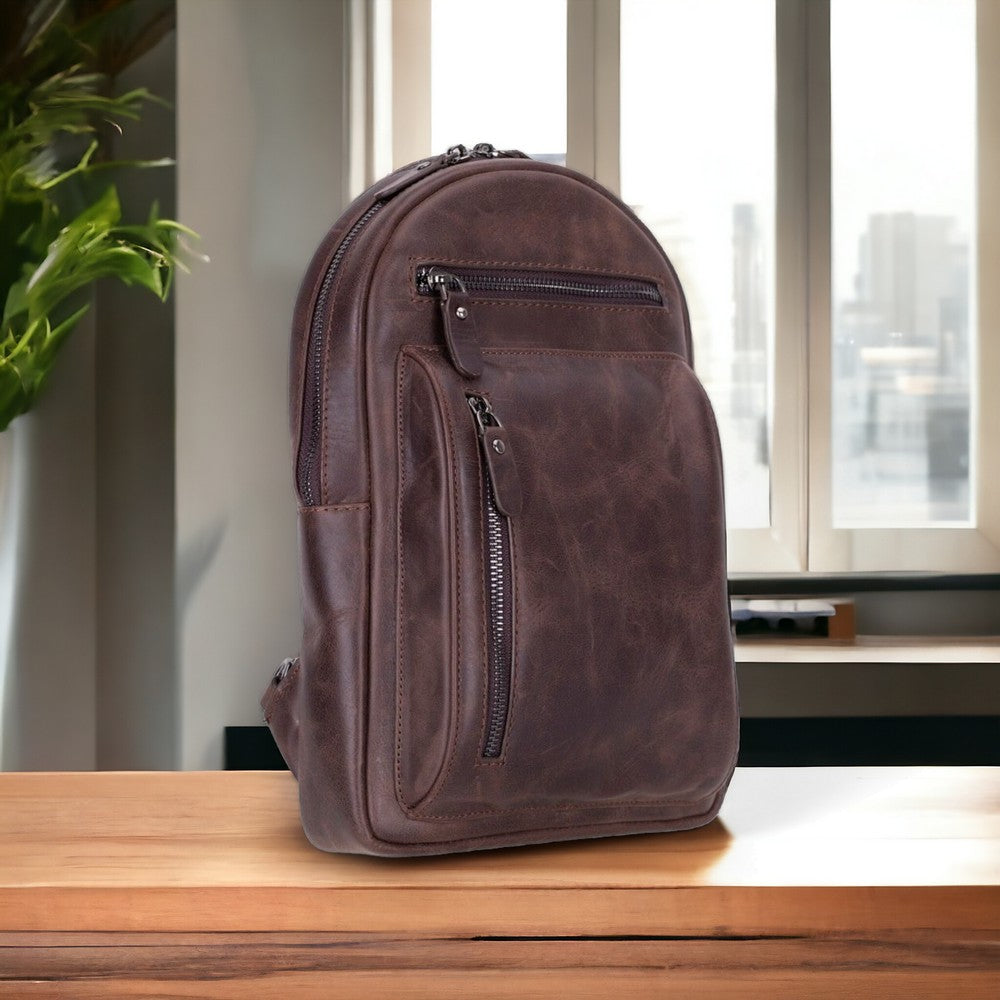 Blake Hakiki Deri, El Yapımı, Çapraz Çanta, Antik Koyu Kahve