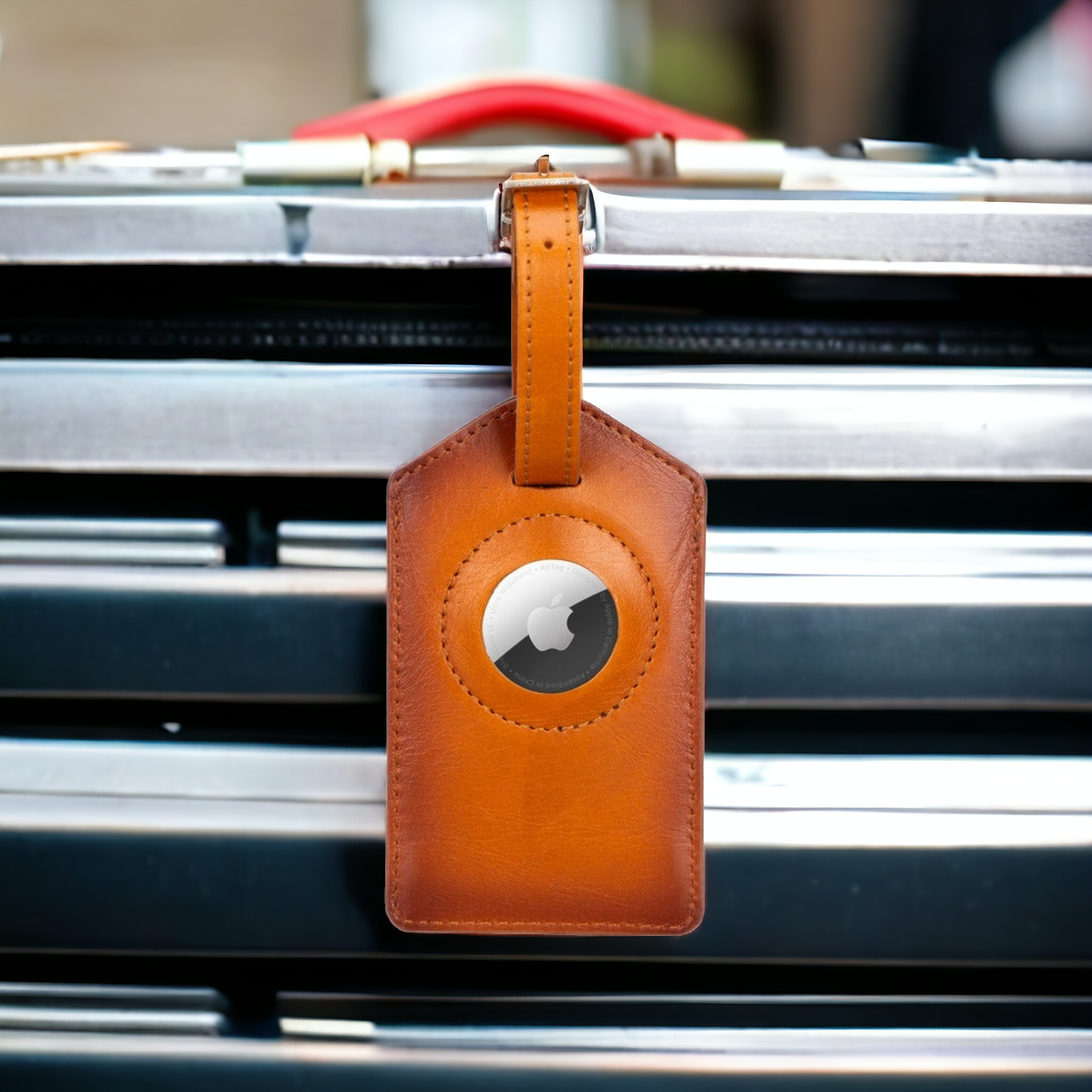 Airconrad Hakiki Deri, El Yapımı, Apple AirTag uyumlu, Bagaj Etiketi, RST2E