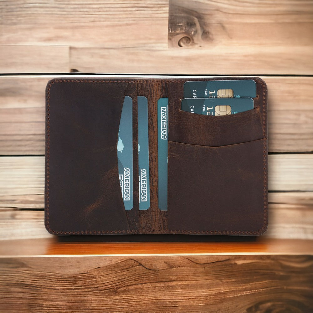 Dalfsen Hakiki Deri, El Yapımı Kartlık, 6 Kart Kapasiteli, G2 Antik Kahve