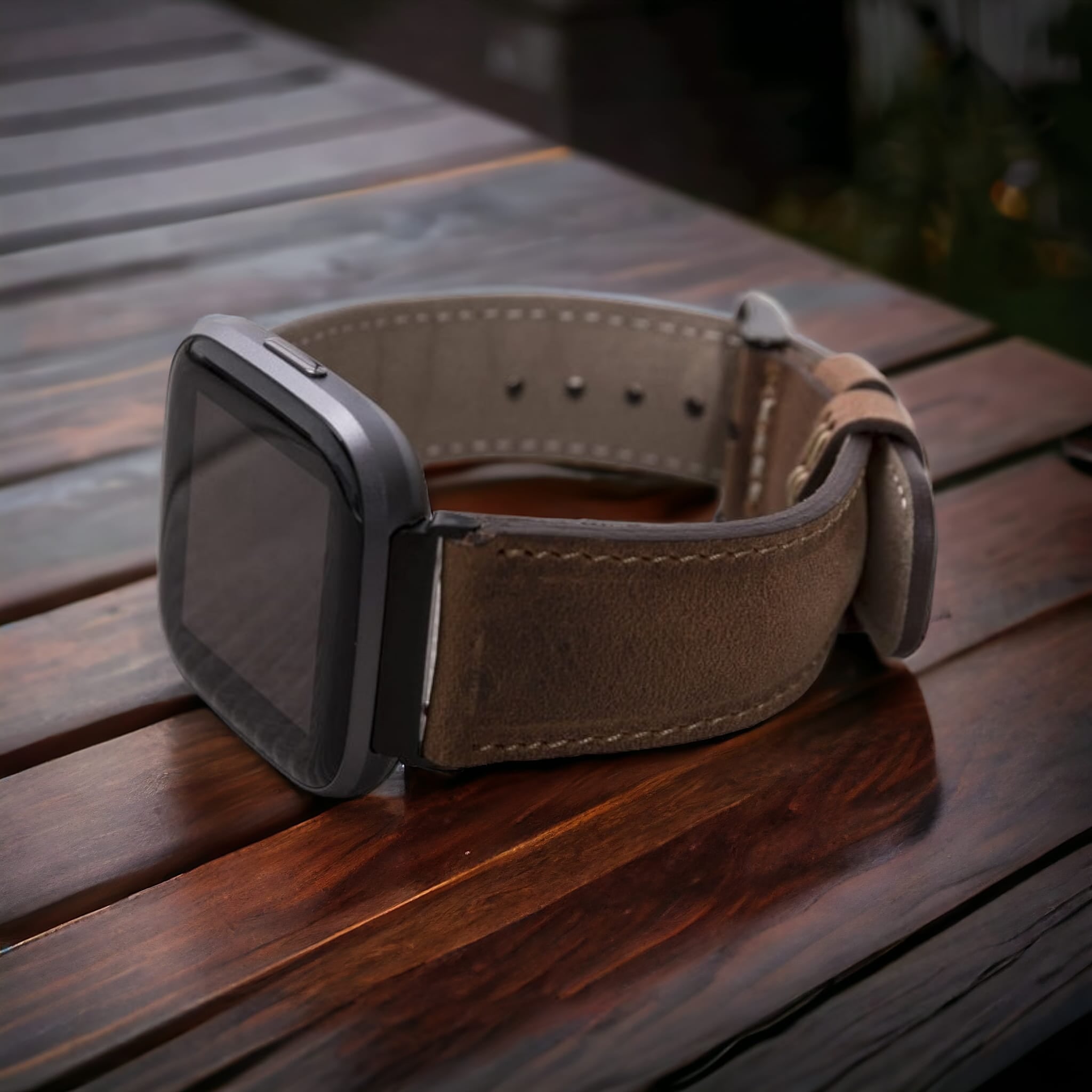 Fitbit Versa, Lite, Sense Serileri İle uyumlu, Deri Saat Kordonu, Kahverengi