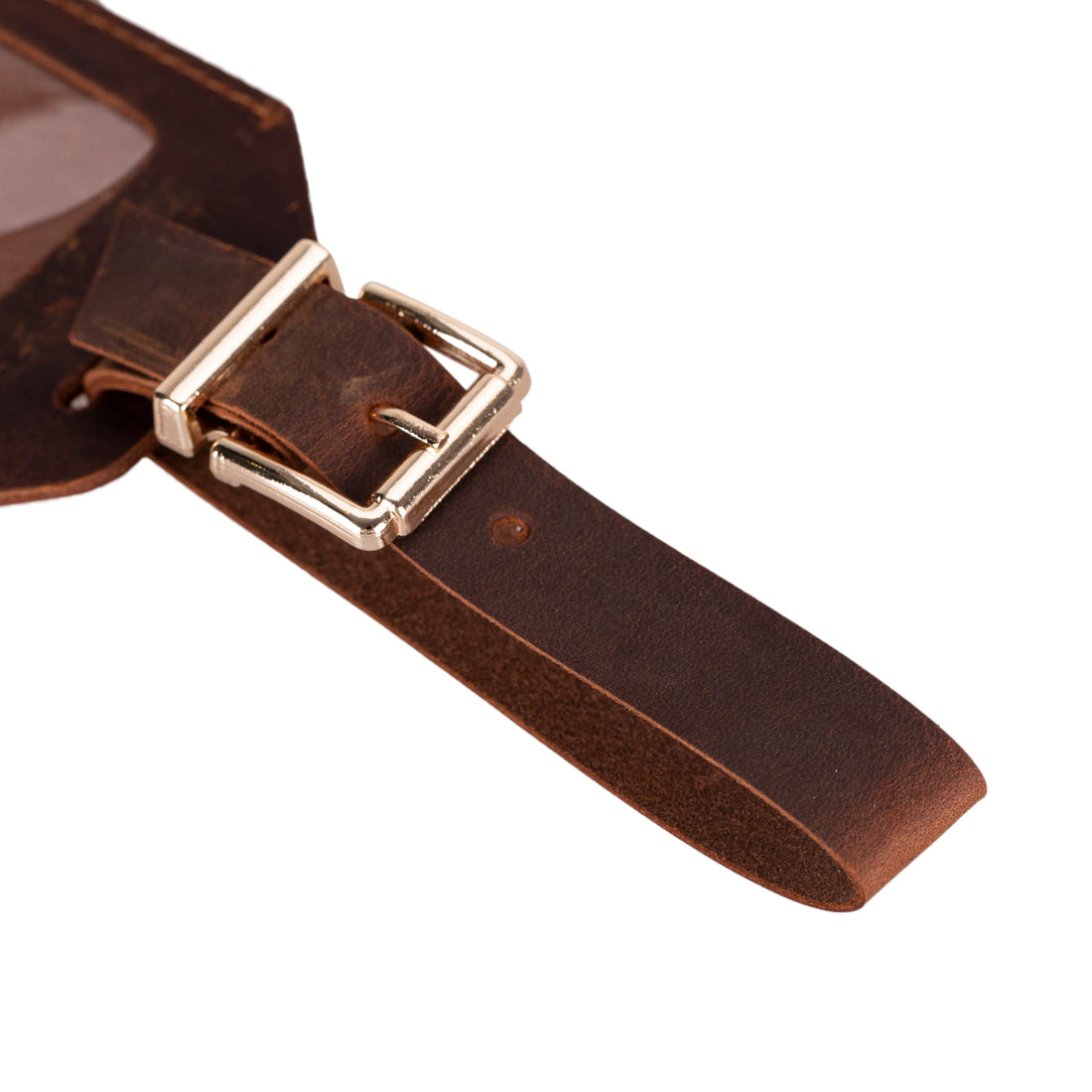 Uno Hakiki Deri, El Yapımı Valiz Etiketi, Adres Pencereli, Antik Kahve