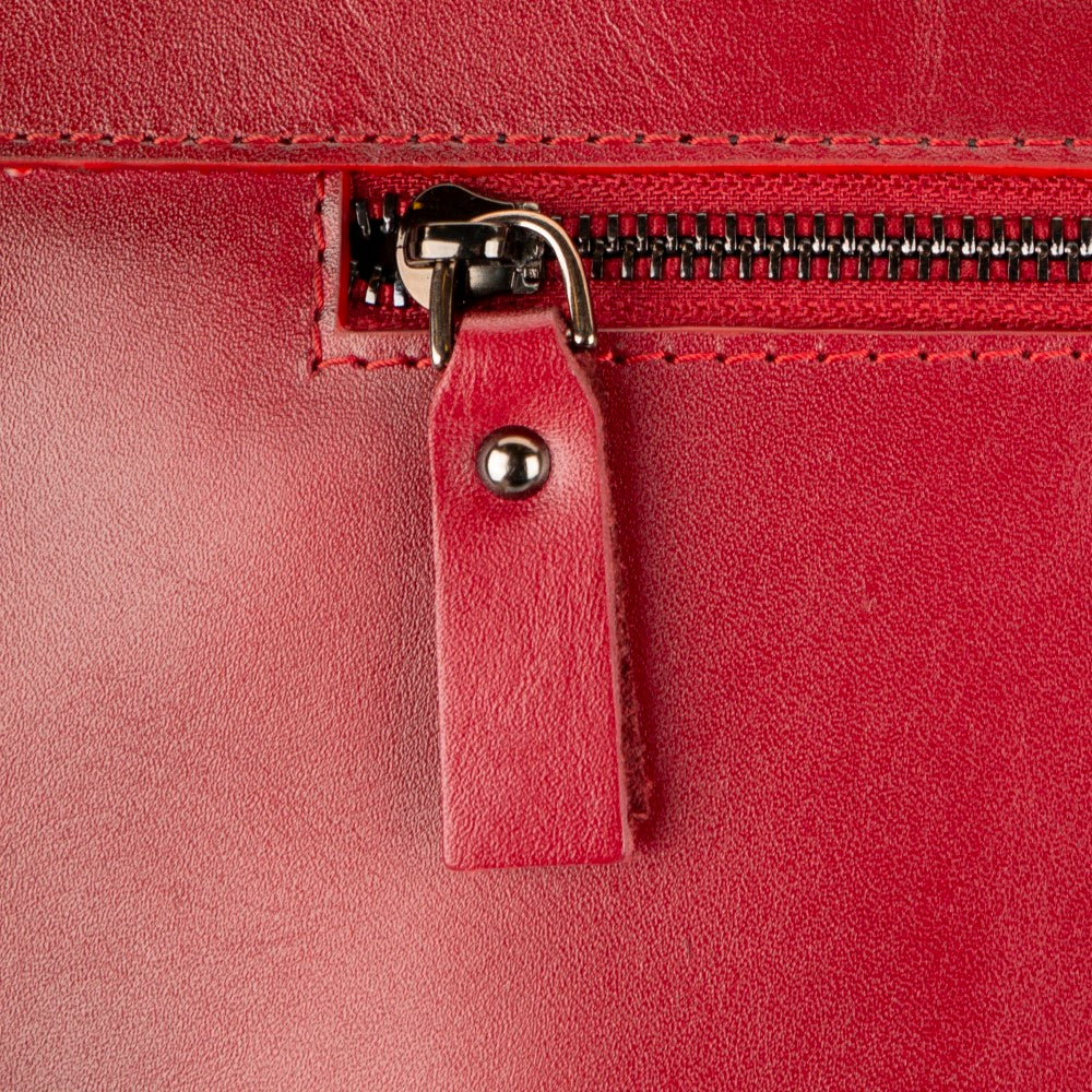 Apollo 13-14 inç MacBook ve PC uyumlu, Hakiki Deri, El Yapımı Çanta, Antik Kırmızı