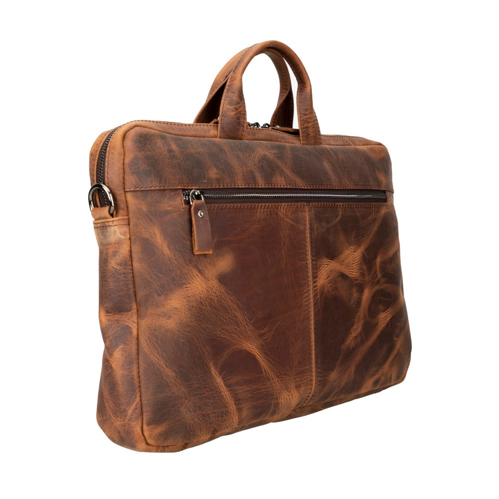 Apollo 15-16 inç MacBook ve PC uyumlu, Hakiki Deri, El Yapımı Çanta, Antik Kahve