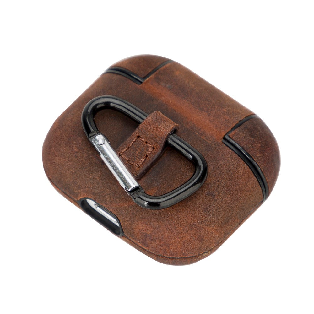 Apple AirPods 3.nesil Uyumlu Deri Kılıf Juni G2 Kahve