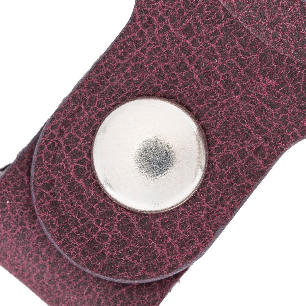 Arta Apple AirTag uyumlu, Hakiki Deri, El Yapımı Anahtarlık, Mor