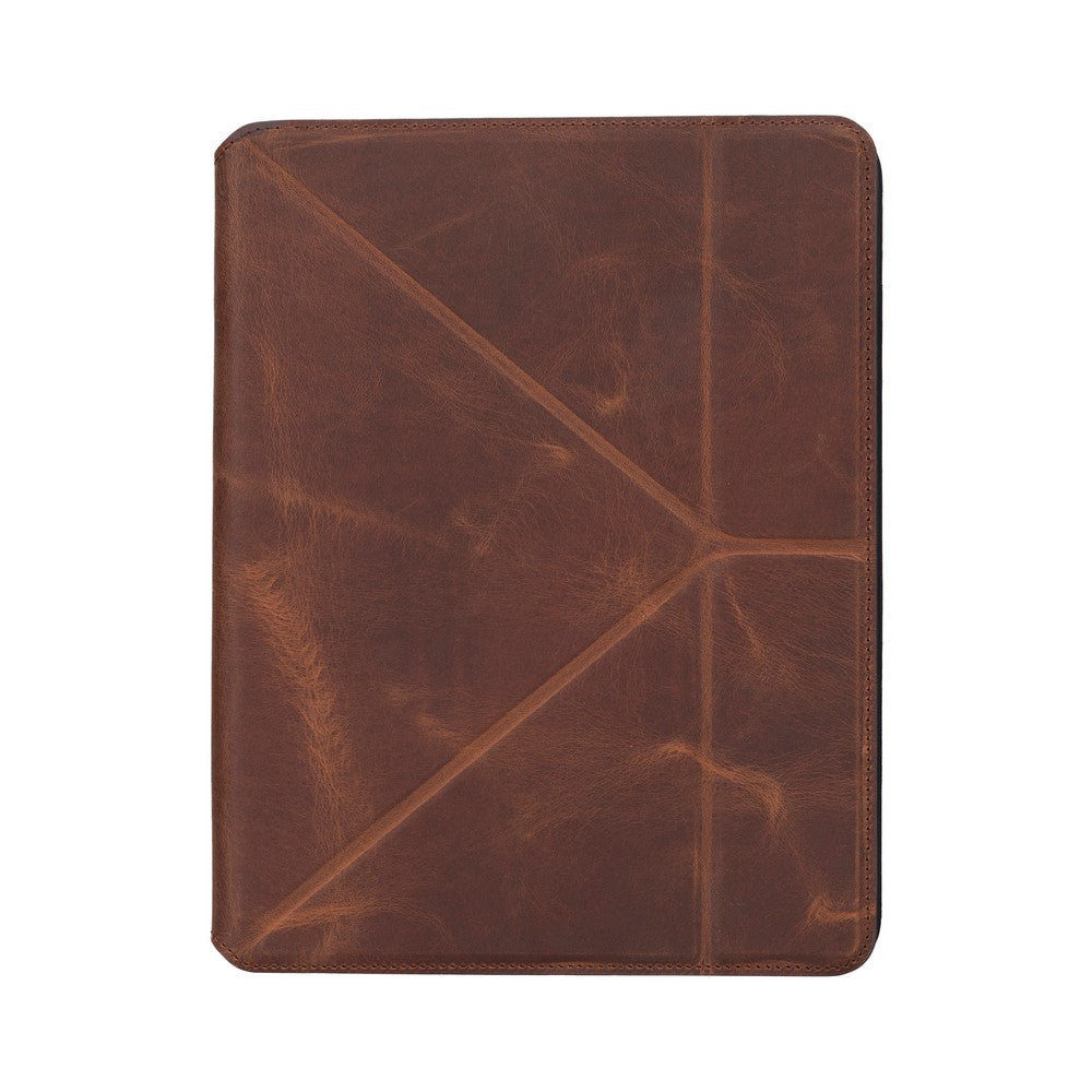 Apple iPad 10.nesil uyumlu, 10.9 inç Hakiki Deri, El Yapımı Kılıf, Antik Kahve
