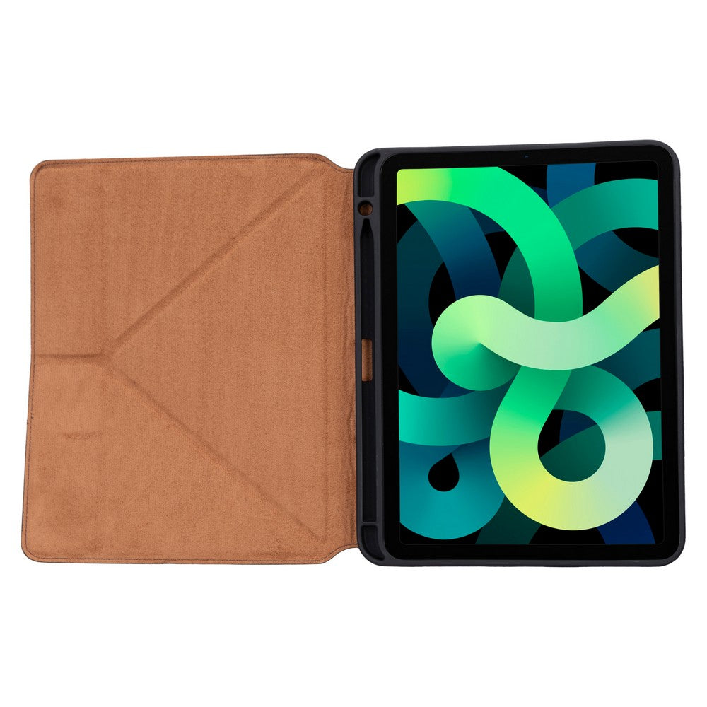 Apple iPad 10.nesil uyumlu, 10.9 inç Hakiki Deri, El Yapımı Kılıf, Antik Kahve