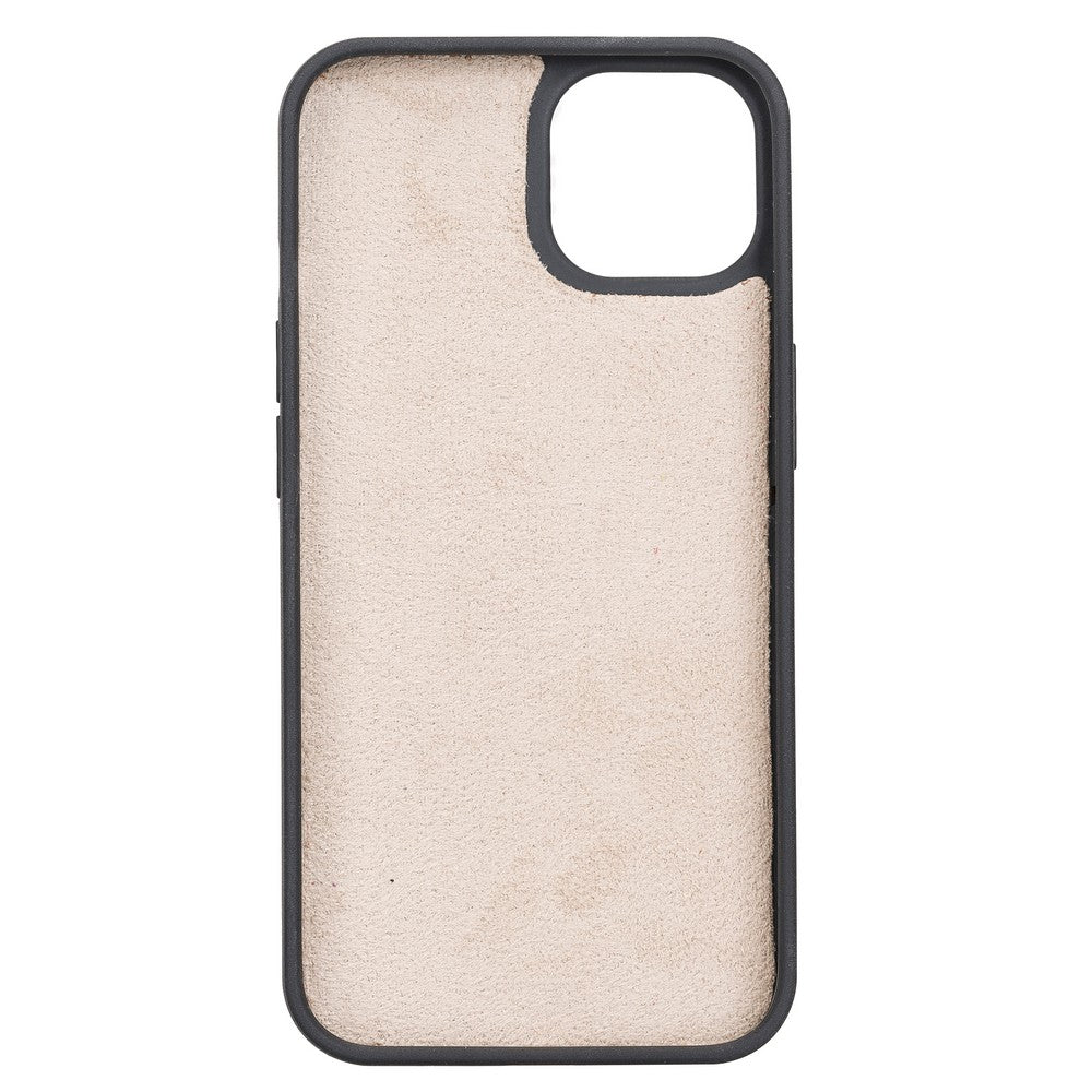 Apple iPhone 13 uyumlu, Hakiki Deri, El Yapımı, Cüzdanlı Kılıf, F3 Beyaz