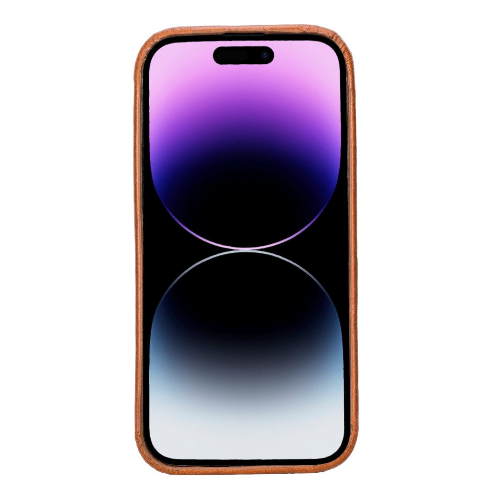 Apple iPhone 14 Pro uyumlu, Hakiki Deri, El Yapımı, Arka Kapak, ROCK Gölgeli Taba