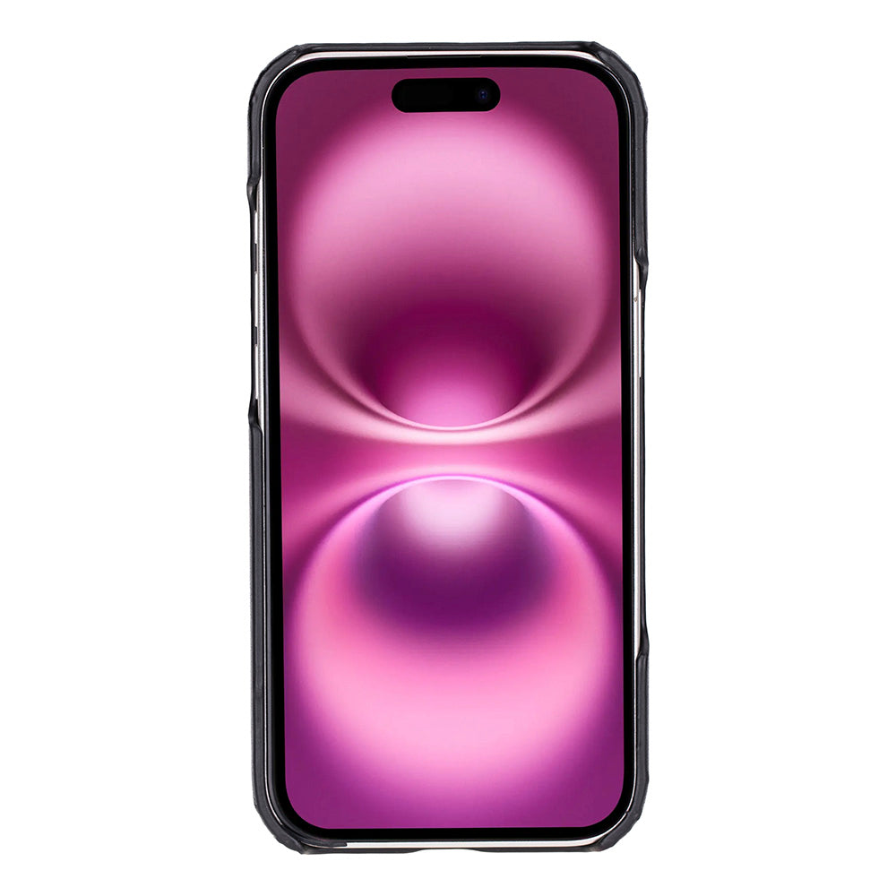 Apple iPhone 17 Air için, Hakiki Deri, El Yapımı Kılıf, Magsafe ile uyumlu, İç Yüzeyi Kadife, Kömür Siyah