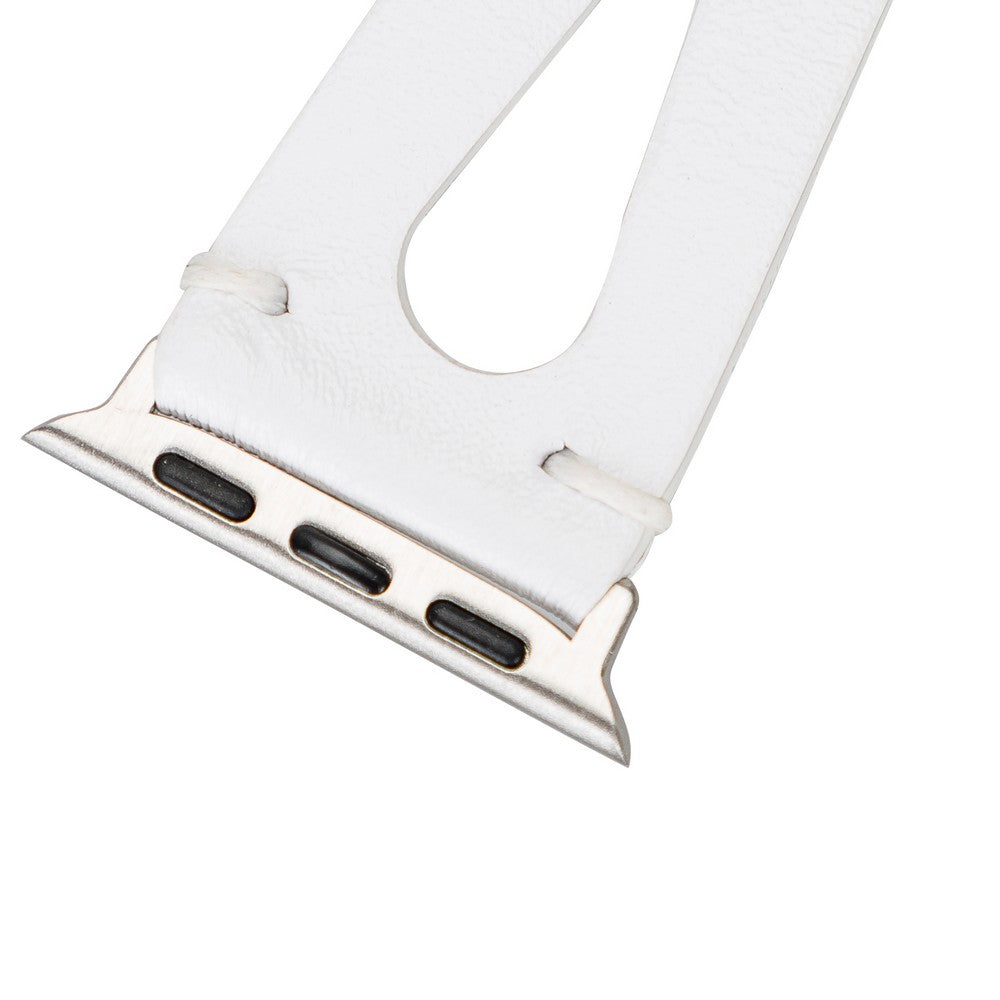 Apple Watch uyumlu, Hakiki Deri, El Yapımı Kordon, BA2 F3 Beyaz