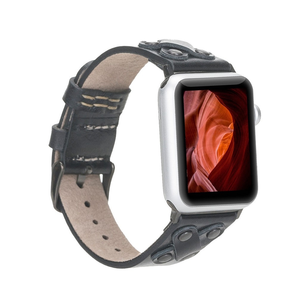 Apple Watch uyumlu, Hakiki Deri, El Yapımı Kordon, Cross BT Rustik Siyah