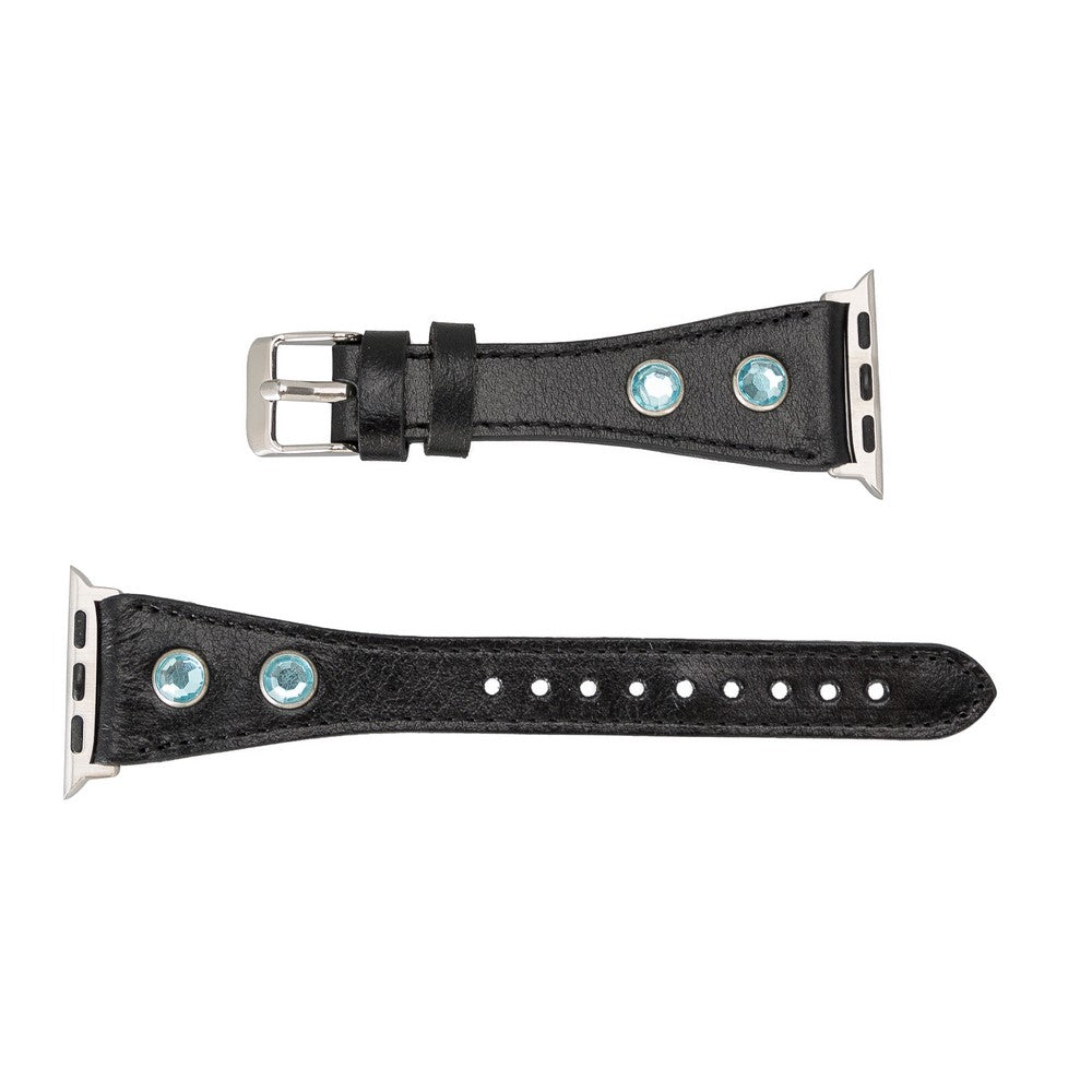 Apple Watch uyumlu, Hakiki Deri, El Yapımı Kordon, Slim TR Rustik Siyah