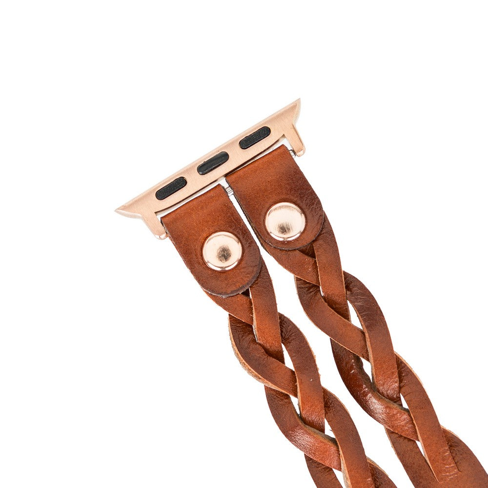 Apple Watch uyumlu, Hakiki Deri, El Yapımı Kordon, York Double Tour Gölgeli Taba