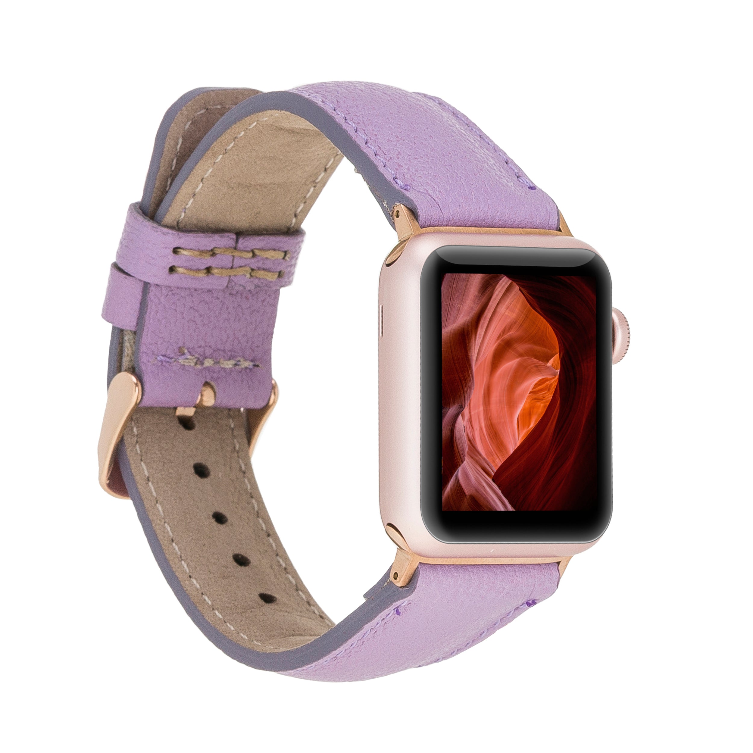 Apple Watch uyumlu, Hakiki Deri, El Yapımı Kordon, CP22 Lila