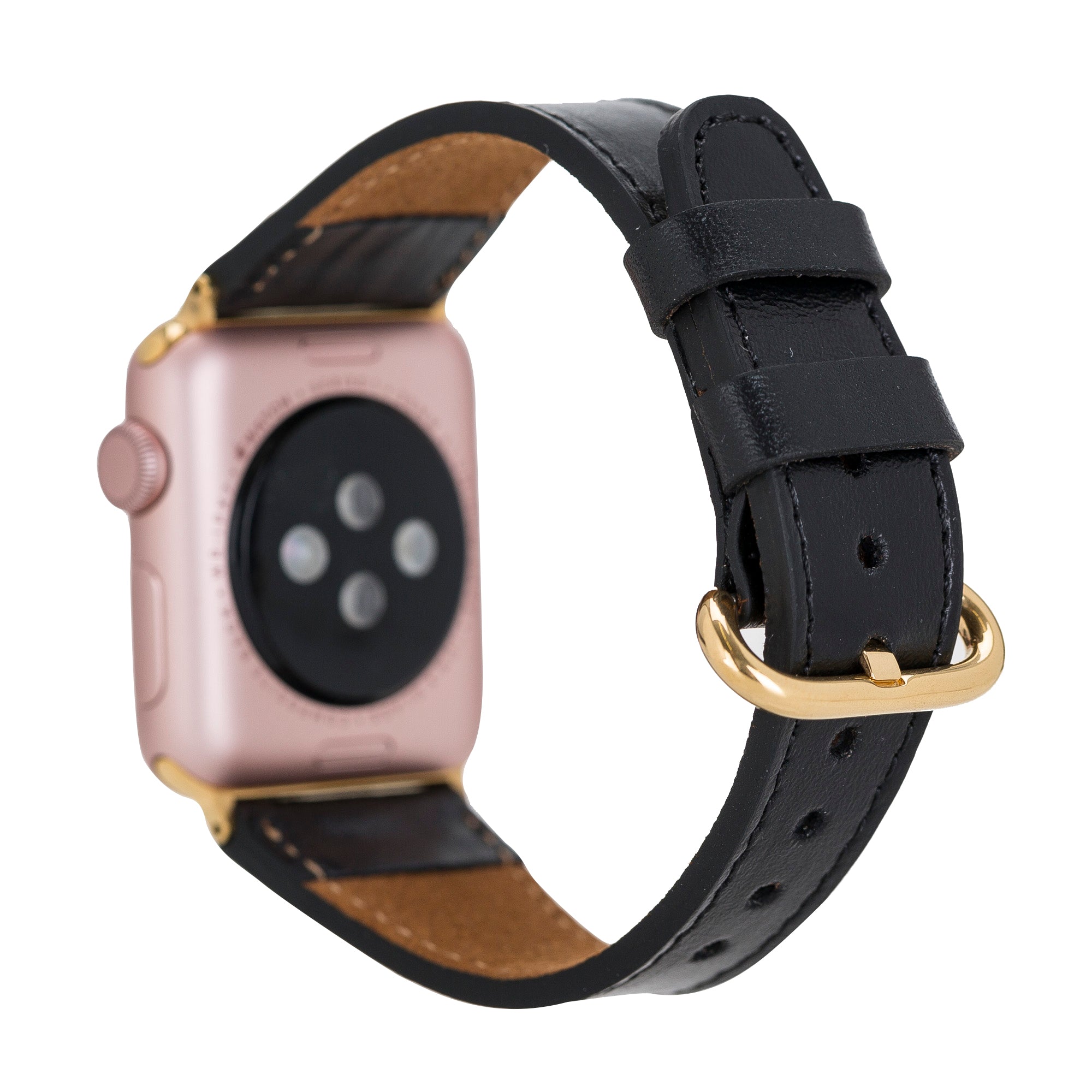 Apple Watch uyumlu, Hakiki Deri, El Yapımı Kordon, ROM Rustik Siyah
