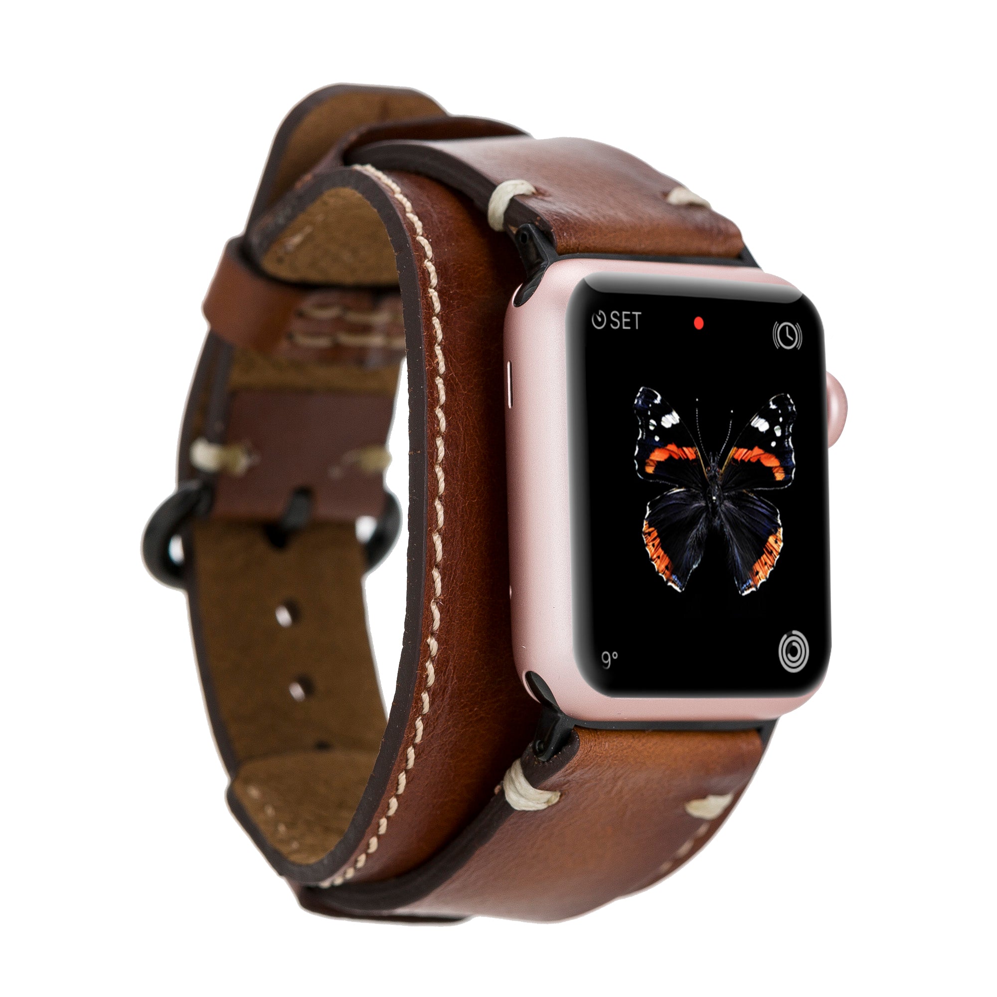 Apple Watch uyumlu, Hakiki Deri, El Yapımı Kordon, Cuff PUCF RST2