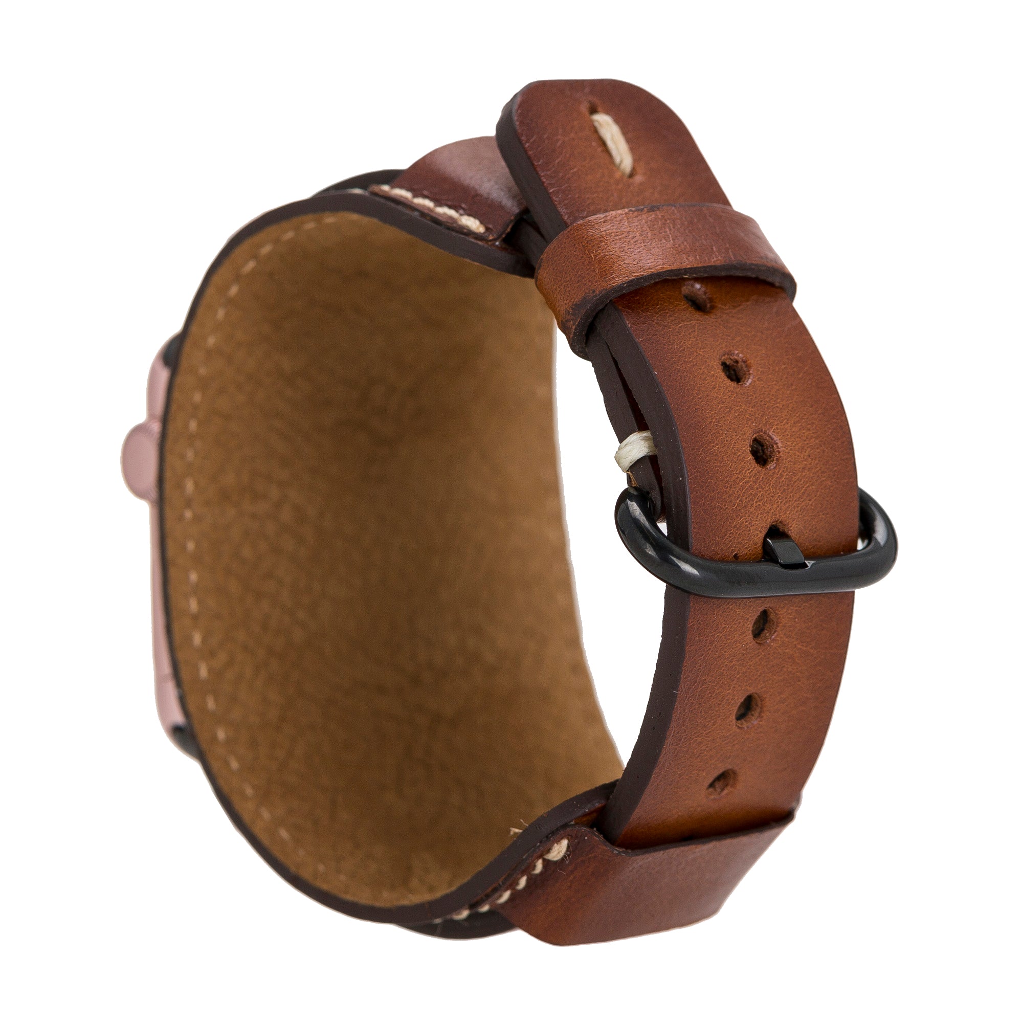 Apple Watch uyumlu, Hakiki Deri, El Yapımı Kordon, Cuff PUCF RST2