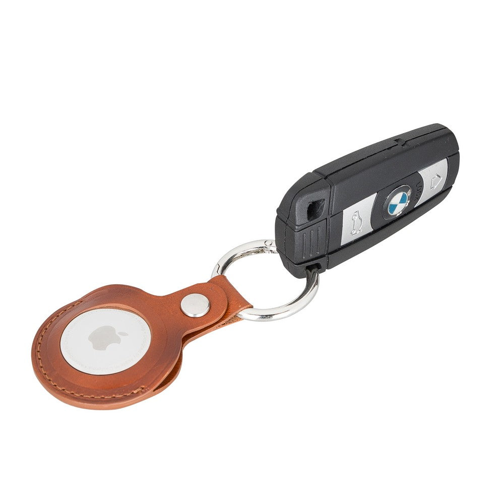Apple AirTag uyumlu, Hakiki Deri, El Yapımı Anahtarlık, Arta Gölgeli Taba